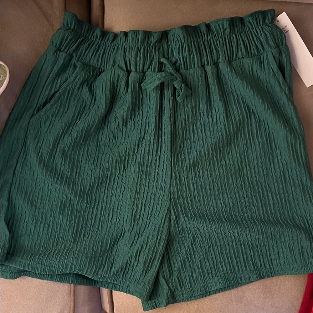 Women's Green Drawstring Shorts
